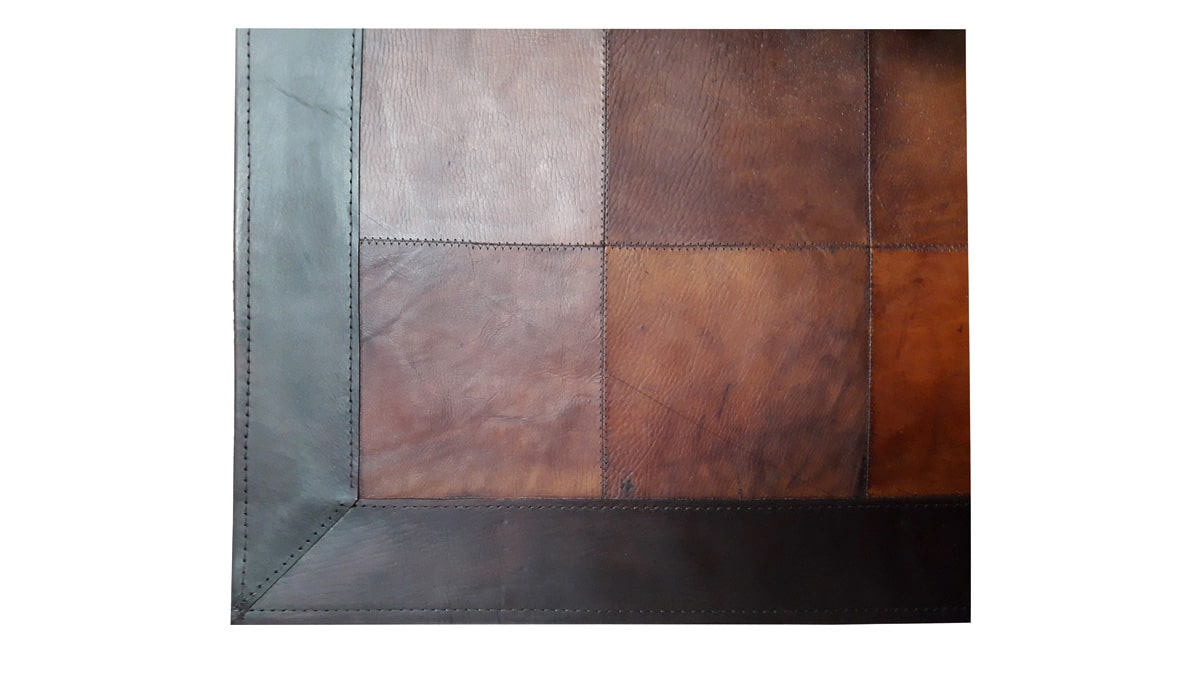 Patchwork Leather Rug - Light Brown - Leather Rug - Light Brown - LR1