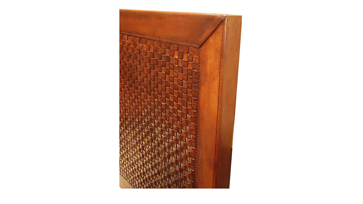 Woven Leather Bed Headboard