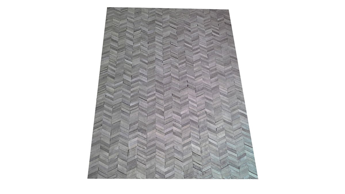 Chevron Cowhide Rug - Grey Tones / Herringbone Cowhide Rug - Grey Tones - CH1