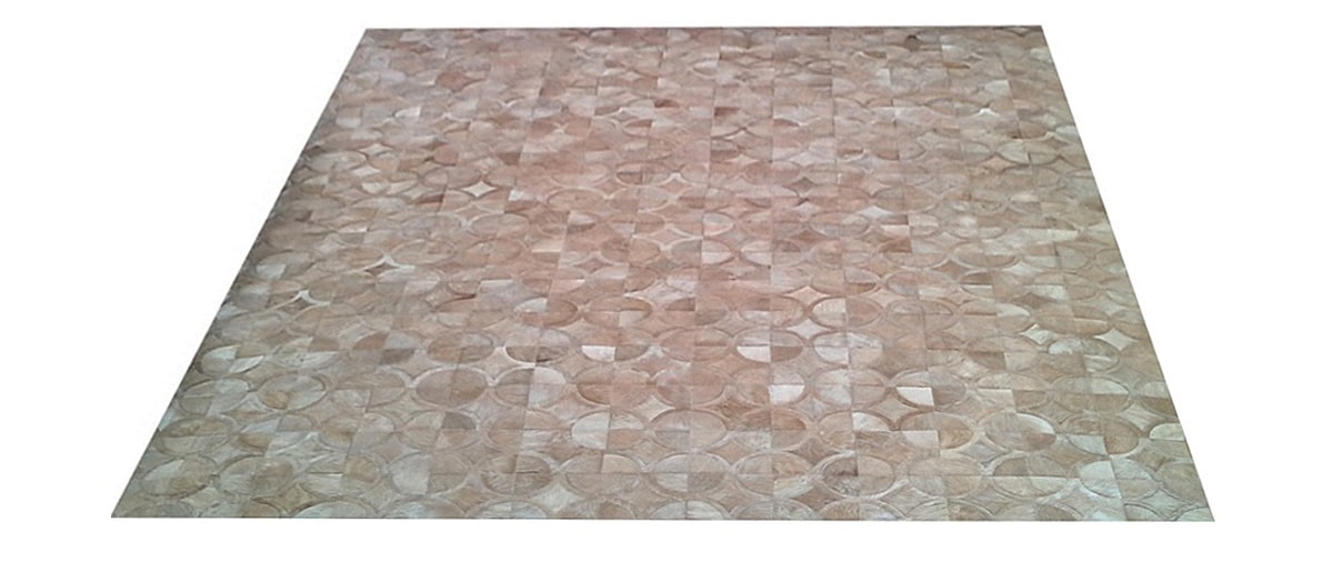 Tan Patchwork Cowhide Rug - Doral Luxor - P7