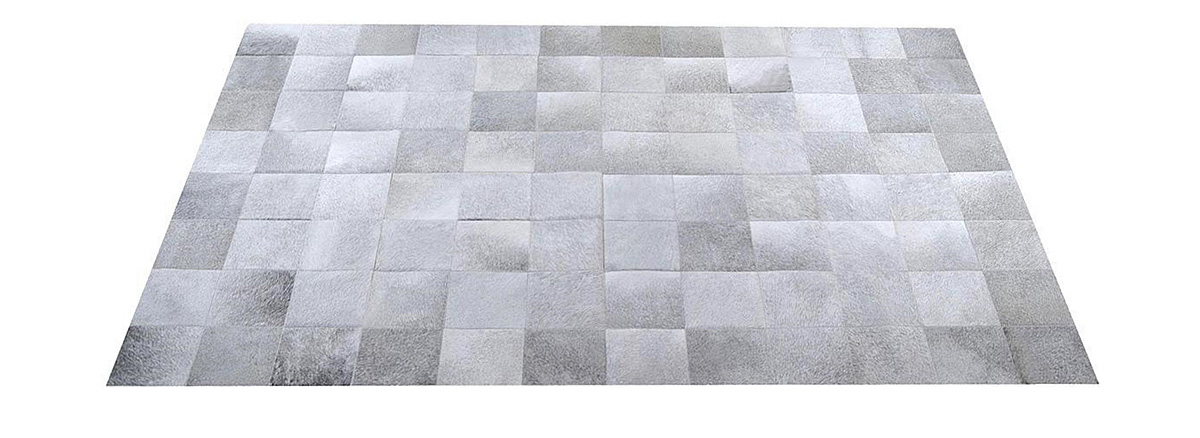 Grey Cowhide Rug - Square Tiles - G3