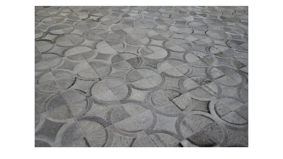 Grey Cowhide Rug - Doral Luxor design - G4