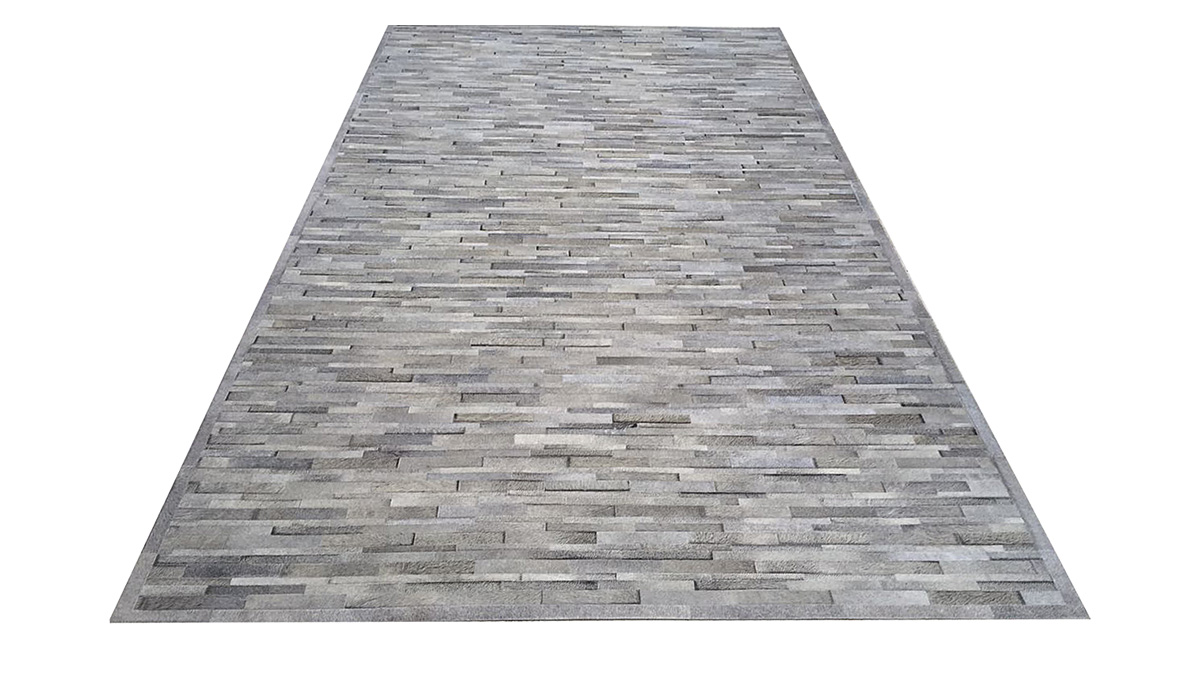 Grey Cowhide Rug - Stripes design - G8