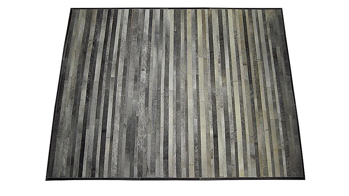 Grey Cowhide Rug - Stripes design - G9