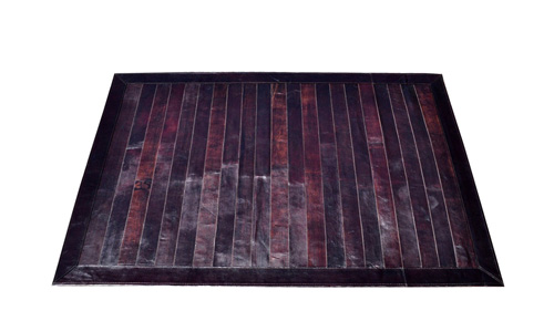 Stripes Leather Rug - Dark Brown - LR3