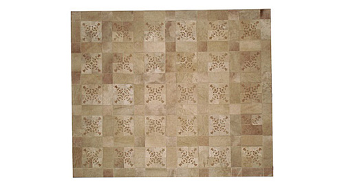 Laser Cut Cowhide Rug - Holland design in Light Taupe - L5