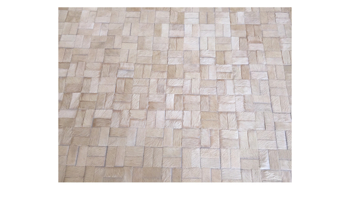 Light Tan Patchwork Hide Rug - Chalten design - N5