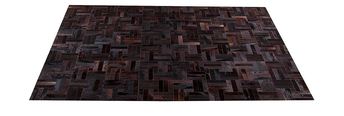 Brown Patchwork Hide Rug - Tile design - NC8