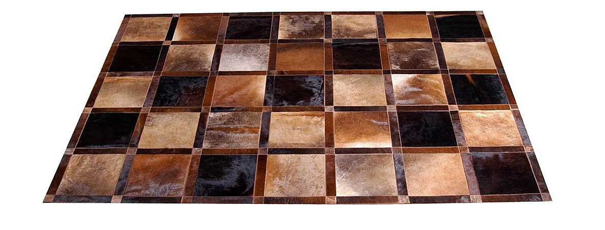 Brown and Caramels Patchwork Hide Rug - Frames design – NC11