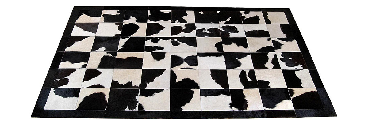 Black and White Patchwork Hide Rug - Holando design – NC12