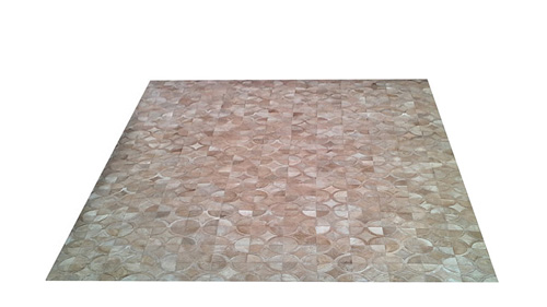 Light Tan Patchwork Hide Rug - Doral Luxor design - NC4