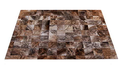 Exotic Swirl Patchwork Hide Rug - Square Tiles Hide Rug - NC29