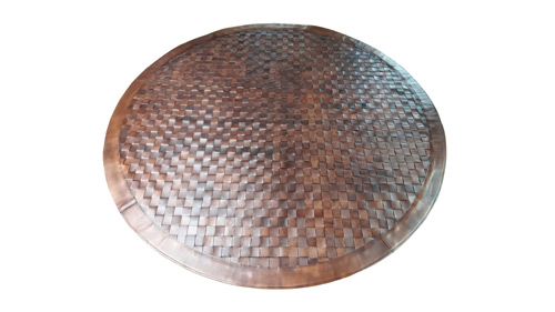 Handmade Round Woven Leather Rugs for Luxury Interior Design