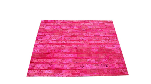 Stripes Cowhide Rug - Fuchsia Devore - S10