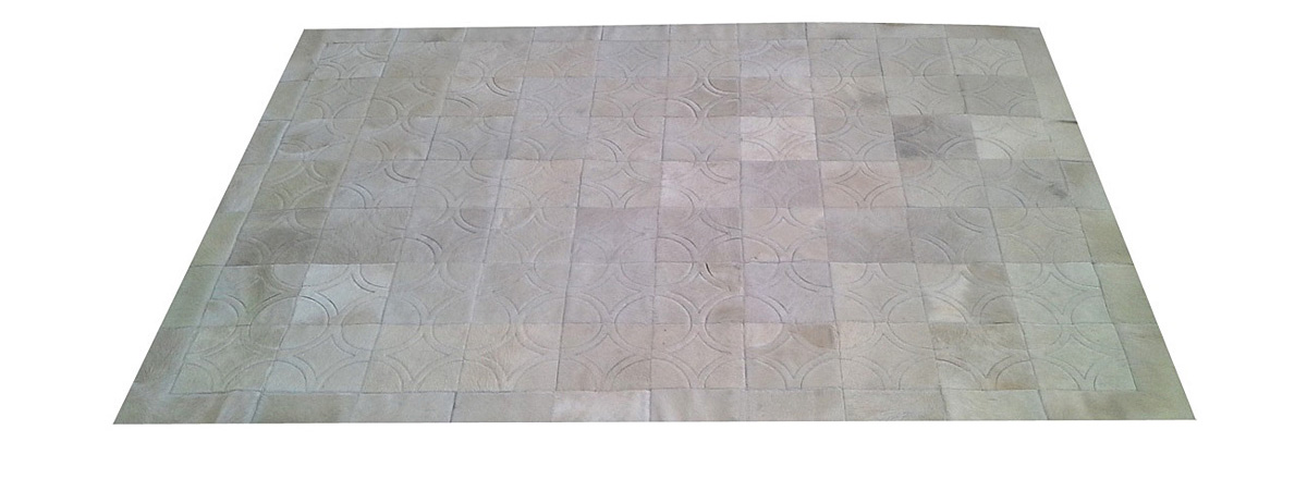 White Cowhide Rug - Doral Luxor design - W3