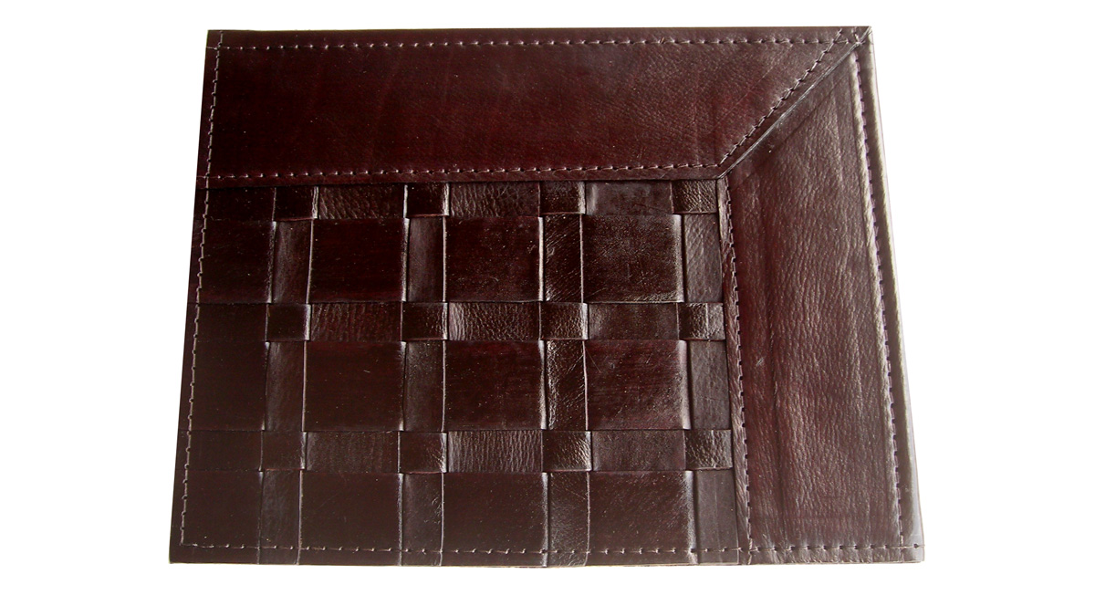 Woven Leather Rug - Frames Dark Brown / Basket Weave Leather Rug - Frames Dark Brown - WL12