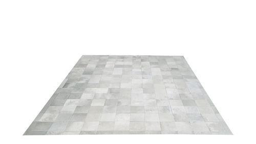 White Cowhide Rug - Square Tiles - W2
