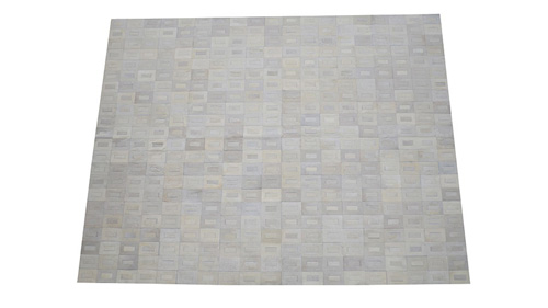 White Cowhide Rug - Tango design - W4