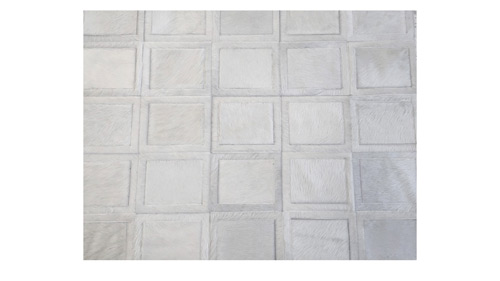 White Cowhide Rug - Large Tango design - W6