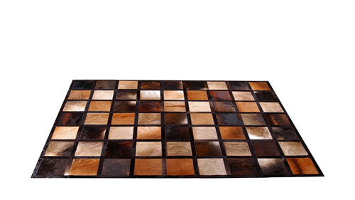 Patchwork Cowhide Rug - Browns, Caramels & Taupes - Piedra design - NC18