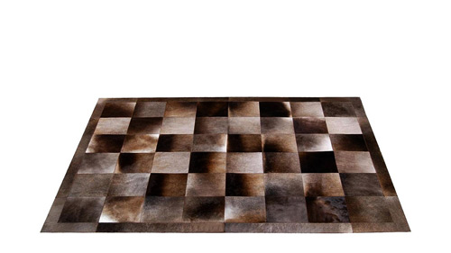 Patchwork Cowhide Rug - Browns & Greys Iridescent Tones - Piedra design - MD1