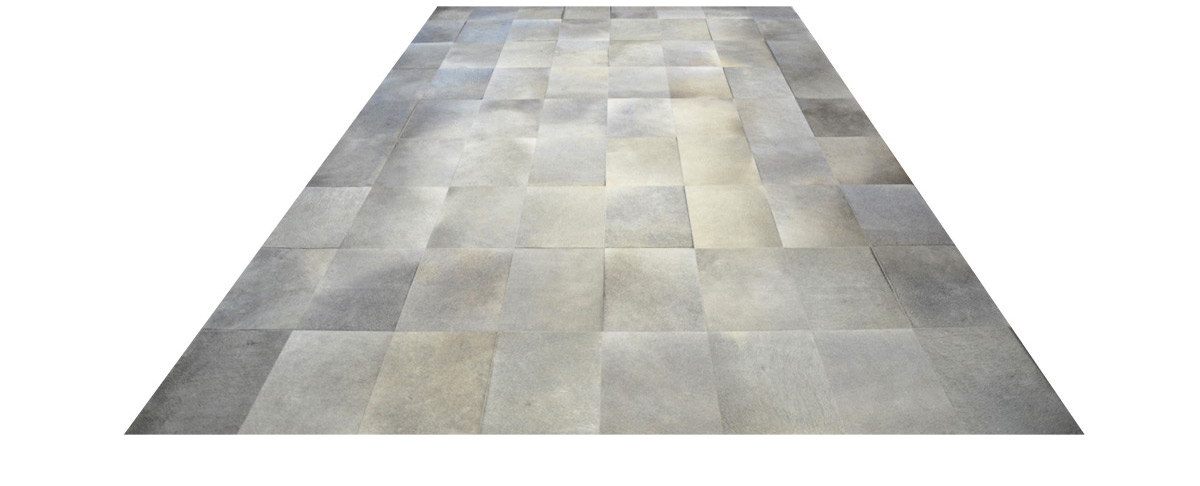 Grey Cowhide Rug - Large Tile design - P24