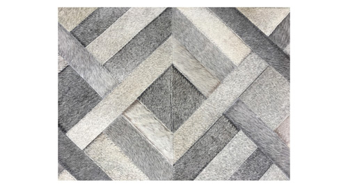 Grey Patchwork Cowhide Rug - Traful design - P26