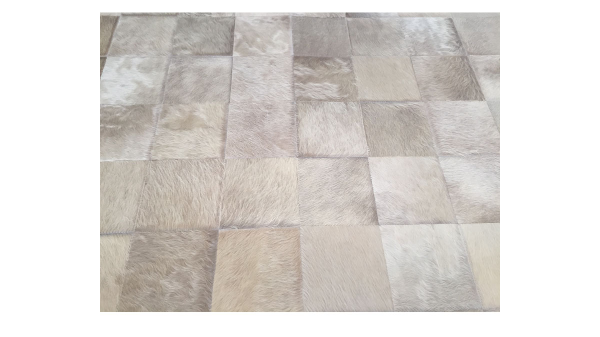 Desert Tones Patchwork Cowhide Rug - Square Tiles Hide Rug - NC19