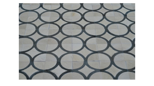 White & Grey Hide Rug - Doral Luxor design - P28