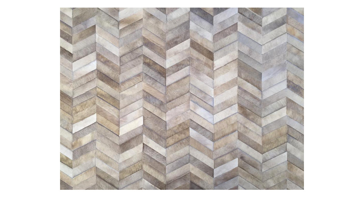 Chevron Cowhide Panel for Wall Covering