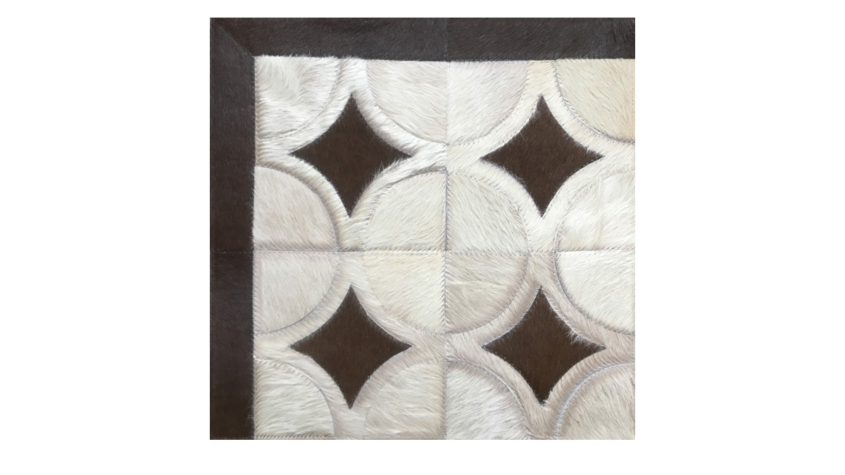 Sand and Brown Patchwork Cowhide Rug - Doral Luxor design - P30