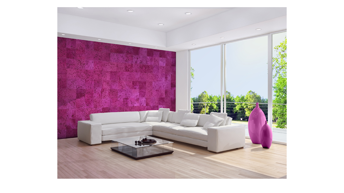 Dyed Cowhide Wall Panel - Fuchsia Devore Patchwork