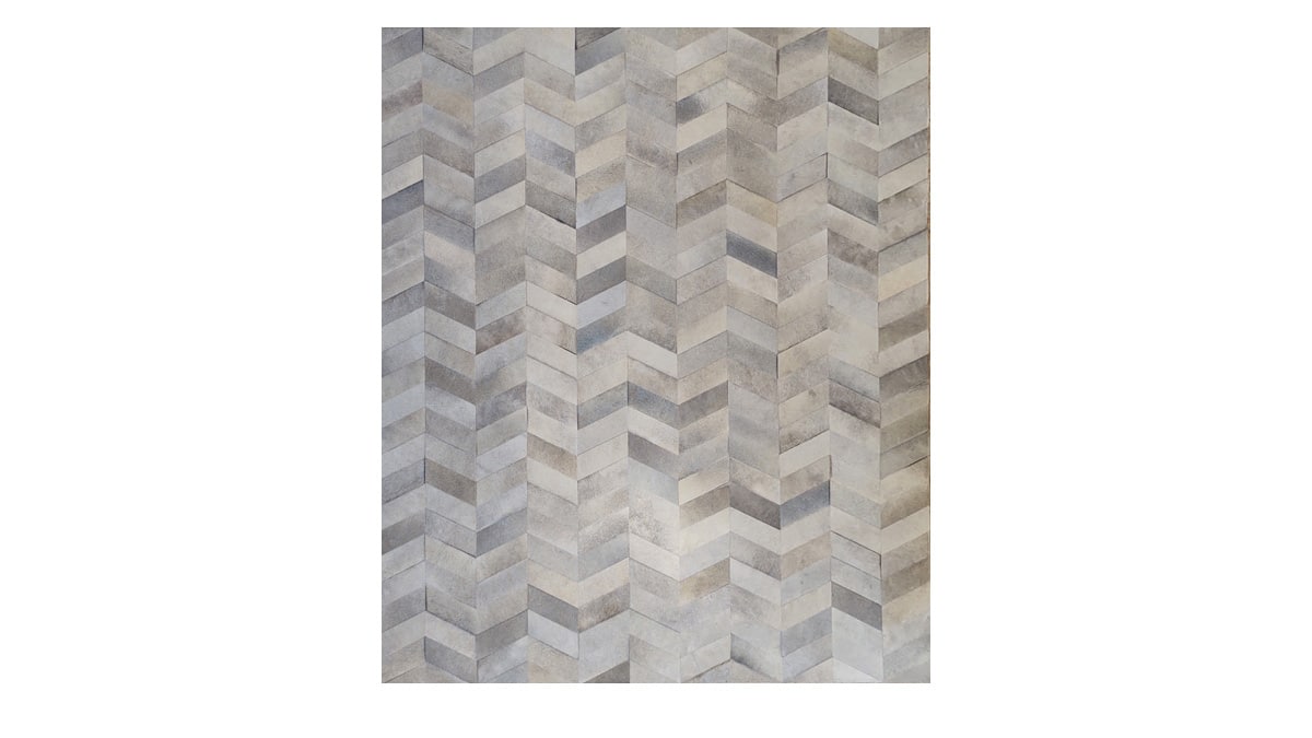 Grey Hide Rug - Large Chevron design - G15