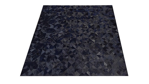 Dyed Black Hide Rug - Kaleidoscope design - NC23