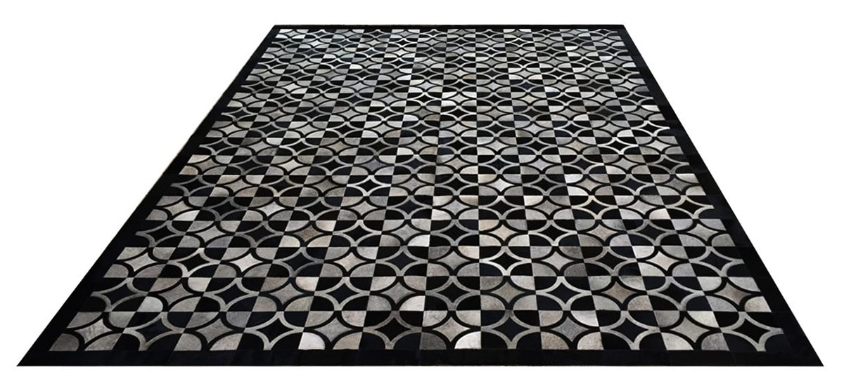 Grey & Black Hide Rug - Doral Luxor Design - NC24