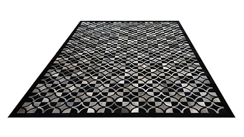 Grey & Black Hide Rug - Doral Luxor Design - NC24