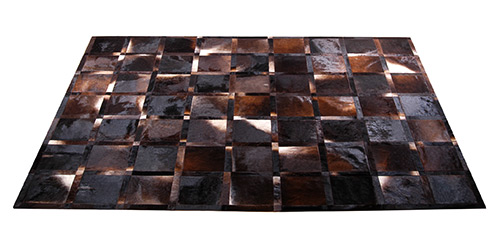 Dark Brown Iridescent Patchwork Hide Rug - Frames Design - NC28