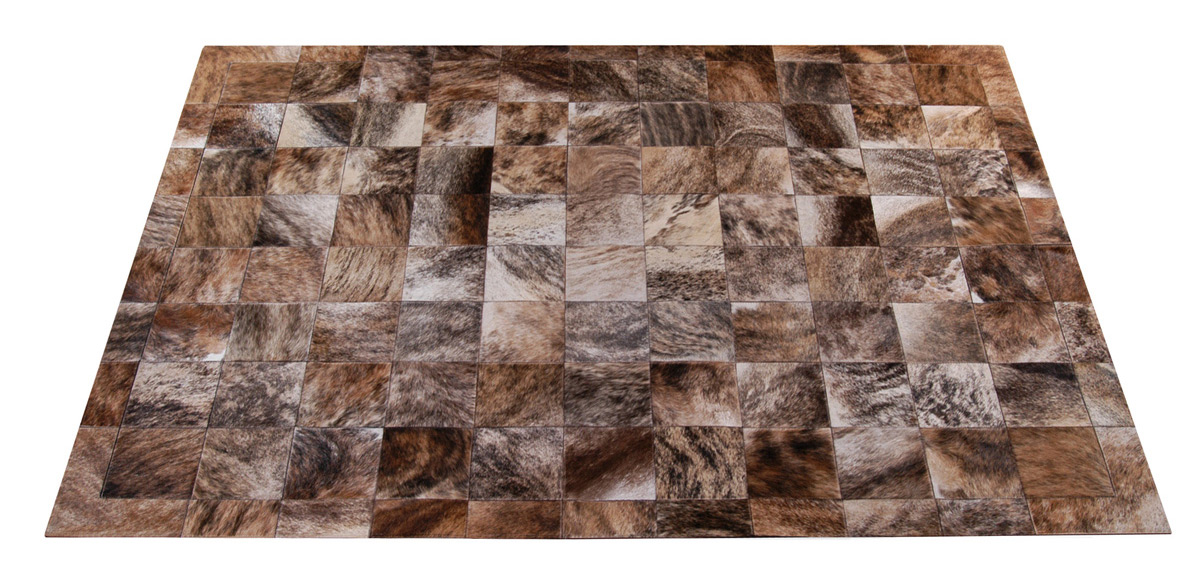 Exotic Swirl Patchwork Hide Rug - Square Tiles Hide Rug - NC29