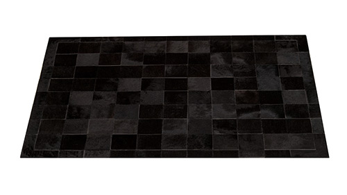 Midnight Patchwork Hide Rug - Natural Black Cowhide Rug - NC32