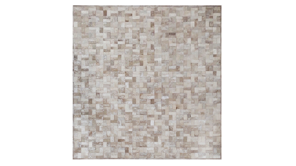 Square Shape Cowhide Rug / Square Cowhide Patchwork Rug in Custom Size