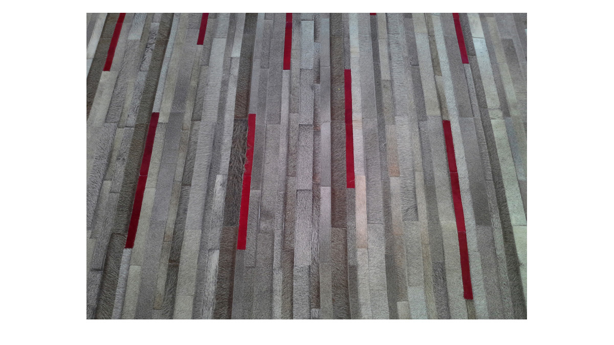 Custom Hide Rugs / Custom Cowhide Patchwork Rugs combining Natural Grey with Dyed colors