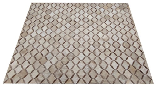 Accent Hair on Hide Rug Patchwork Rugs in Neutral Colors for Interior Design