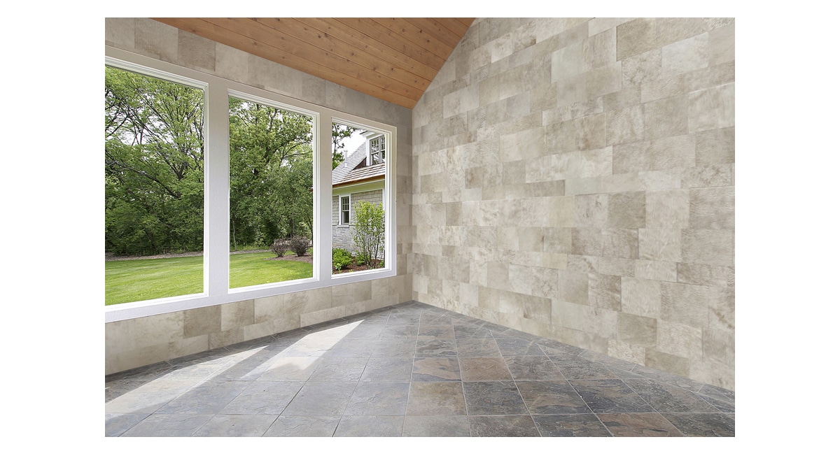 Cowhide Leather Wall Cladding - Slanted Hair on Hide Tiles for Wall Coverings