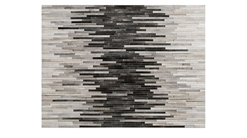 off white and grey stripes cowhide rug