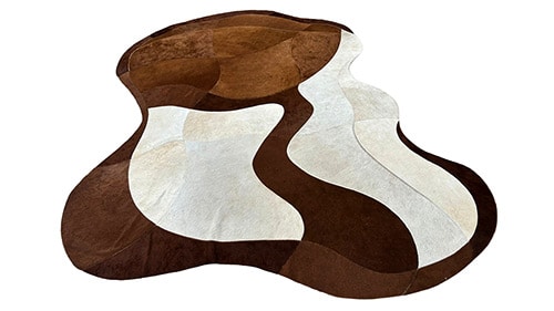 Irregular Shaped Rug - Large Patches IR3 - Creams & Dyed Chocolate