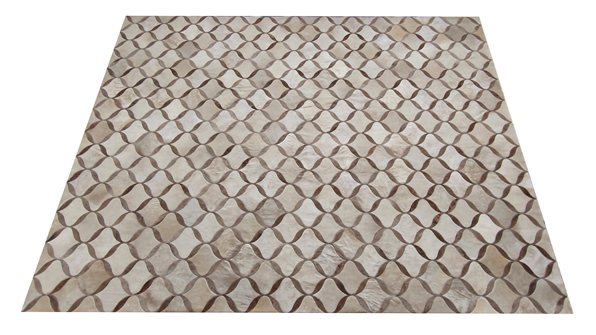Light & Medium Sand Patchwork Cowhide Rug – Paimun design – P25