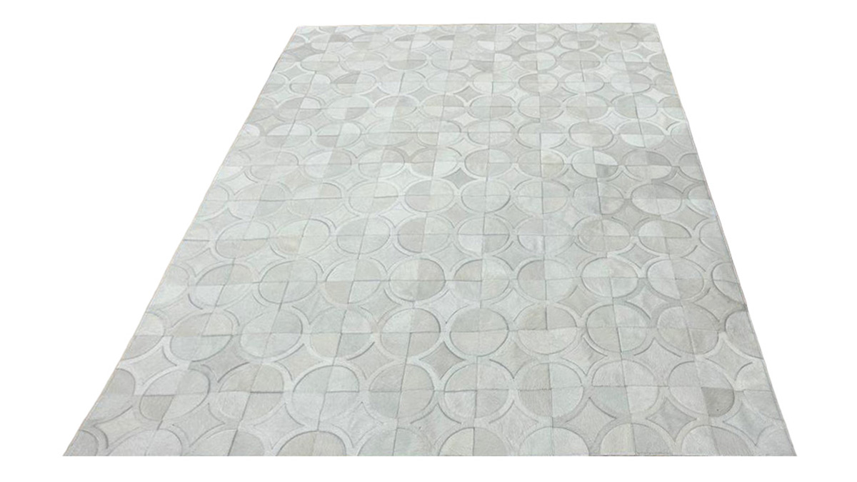 White Cowhide Rug - Doral Luxor design